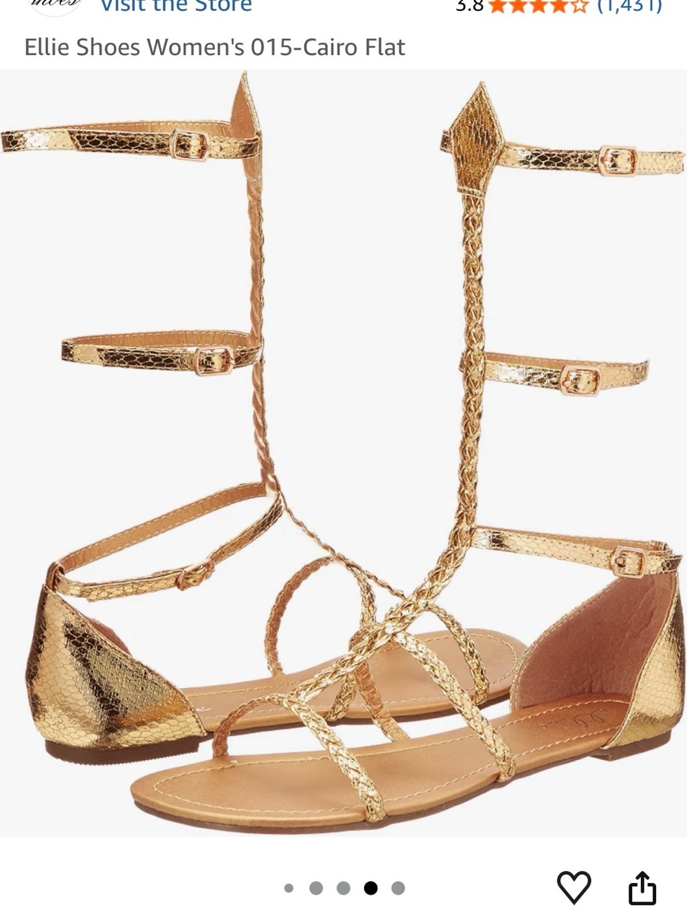 Ellie Metallic Gold Braided Gladiator Strappy Sandals